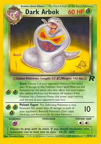 Dark Arbok Pokemon card from WOTC Promo