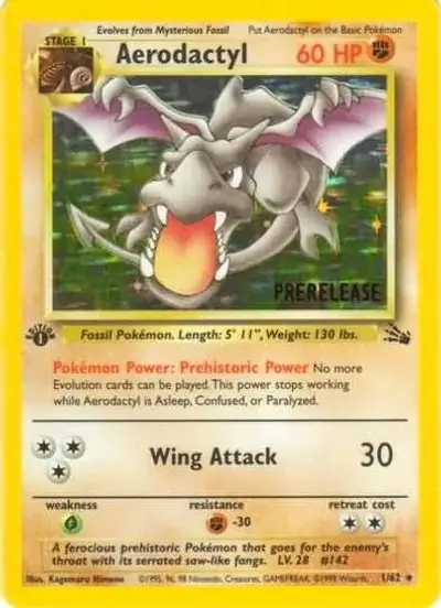 Aerodactyl Prerelease Pokemon card from WOTC Promo
