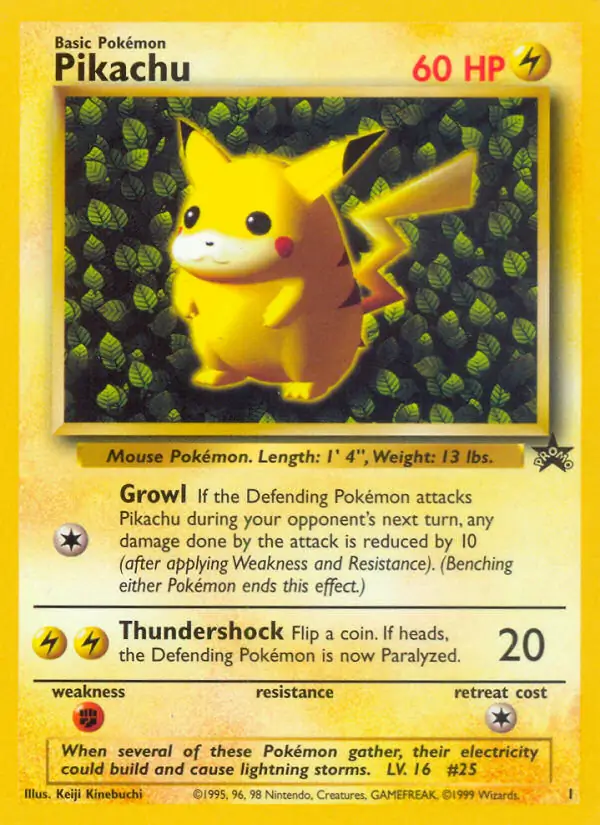 Pikachu Pokemon card from WOTC Promo