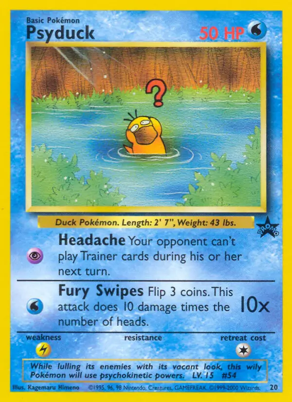 Psyduck Pokemon card from WOTC Promo