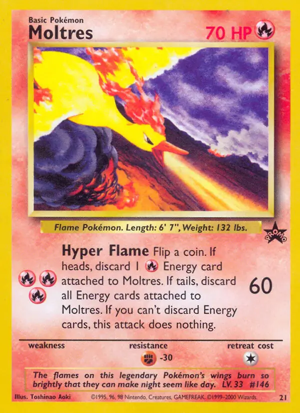 Moltres Pokemon card from WOTC Promo