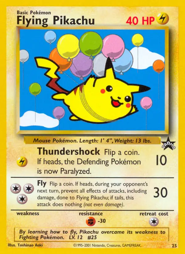 Flying Pikachu Pokemon card from WOTC Promo