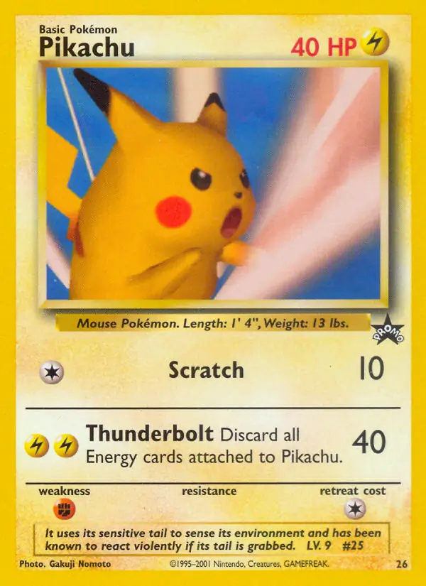 Pikachu Pokemon card from WOTC Promo