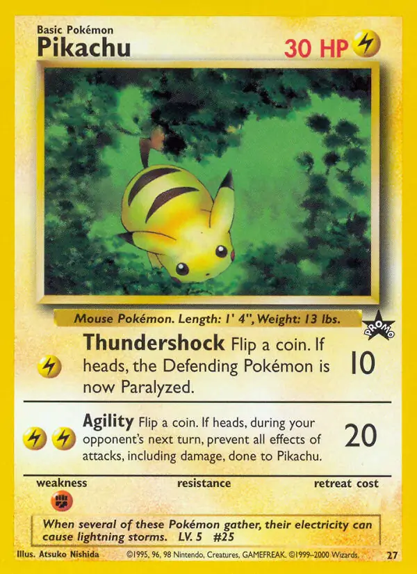Pikachu Pokemon card from WOTC Promo