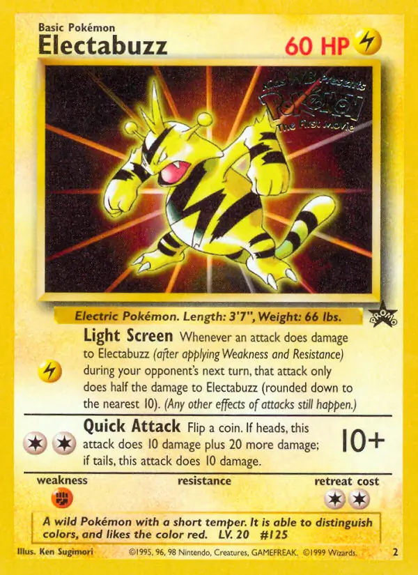 Electabuzz Pokemon card from WOTC Promo