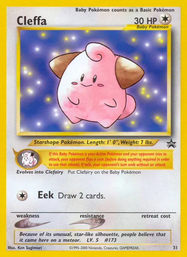 Cleffa Pokemon card from WOTC Promo