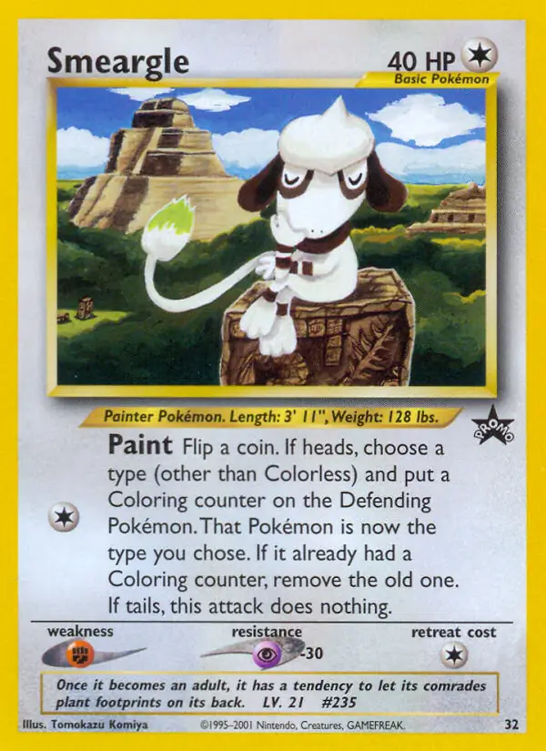 Smeargle Pokemon card from WOTC Promo