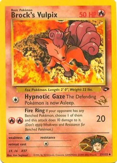 Brock's Vulpix Pokemon card from WOTC Promo