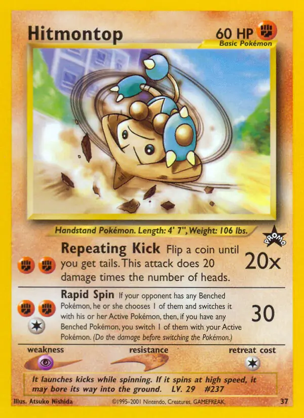 Hitmontop Pokemon card from WOTC Promo