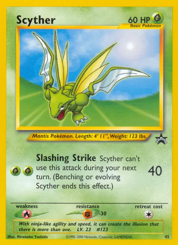 Scyther Pokemon card from WOTC Promo