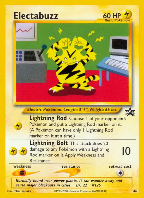 Electabuzz Pokemon card from WOTC Promo