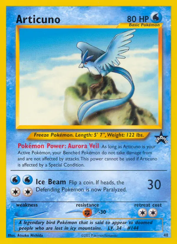 Articuno Pokemon card from WOTC Promo