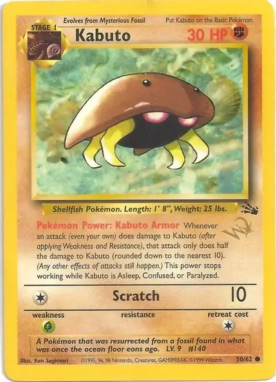 Kabuto Pokemon card from WOTC Promo