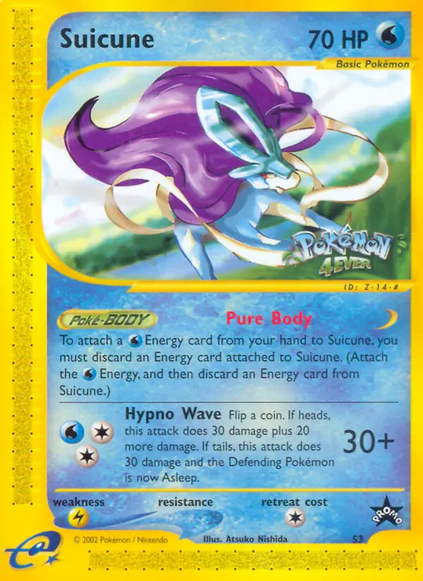Suicune Pokemon card from WOTC Promo
