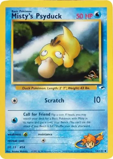 Misty's Psyduck Pokemon card from WOTC Promo