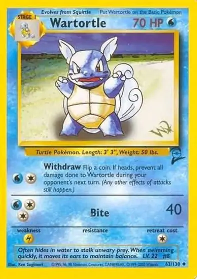 Wartortle Pokemon card from WOTC Promo