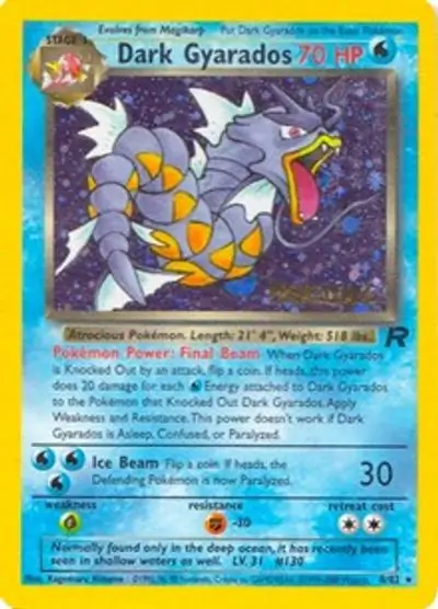 Dark Gyarados Prerelease Pokemon card from WOTC Promo