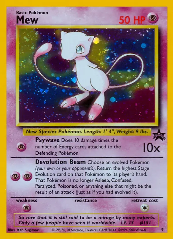 Mew Holo Pokemon card from WOTC Promo