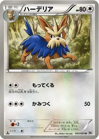 Herdier Pokemon card from White Collection