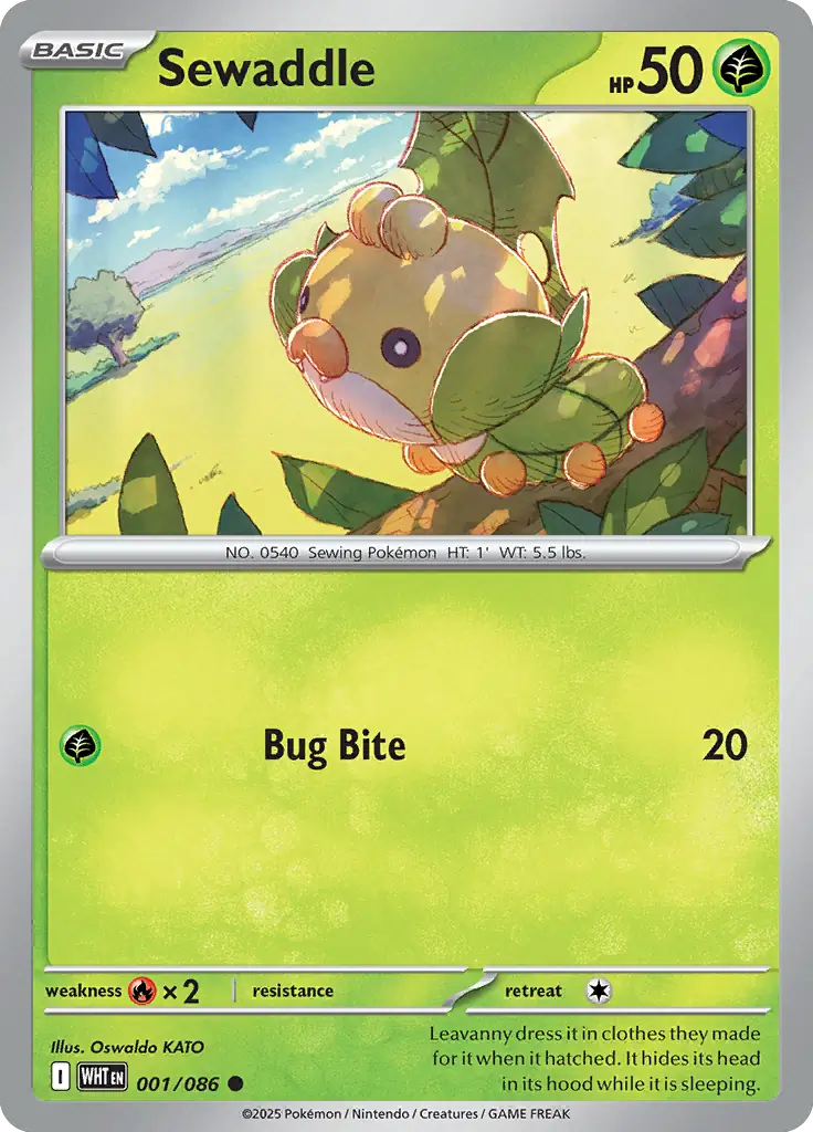 Sewaddle Pokemon card from White Flare