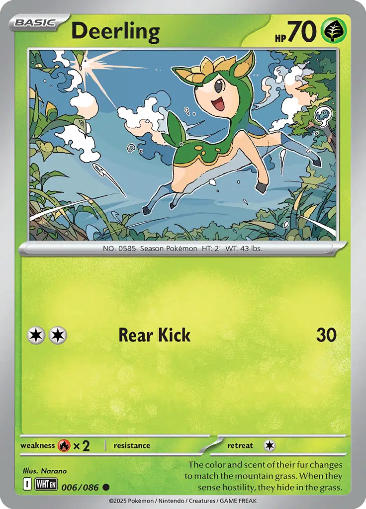 Deerling Pokemon card from White Flare