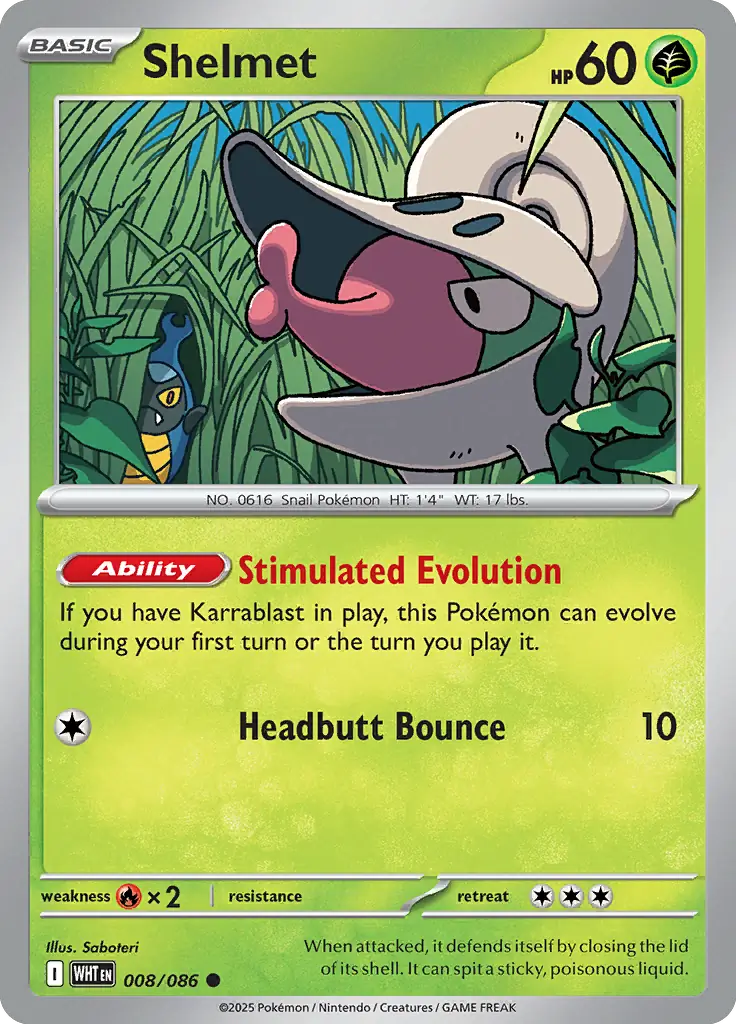 Shelmet Pokemon card from White Flare
