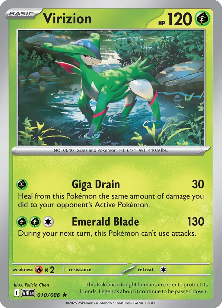 Virizion Pokemon card from White Flare