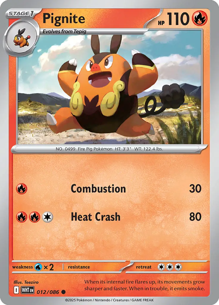 Pignite Pokemon card from White Flare