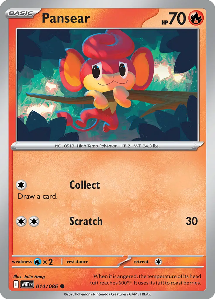 Pansear Pokemon card from White Flare