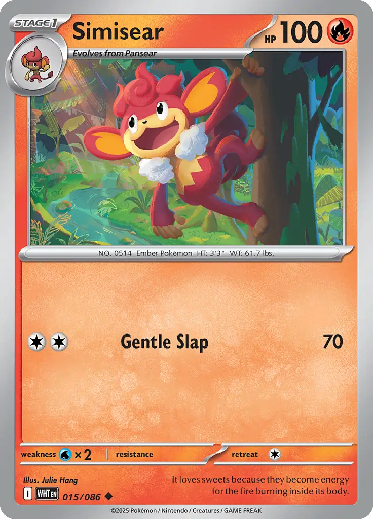 Simisear Pokemon card from White Flare