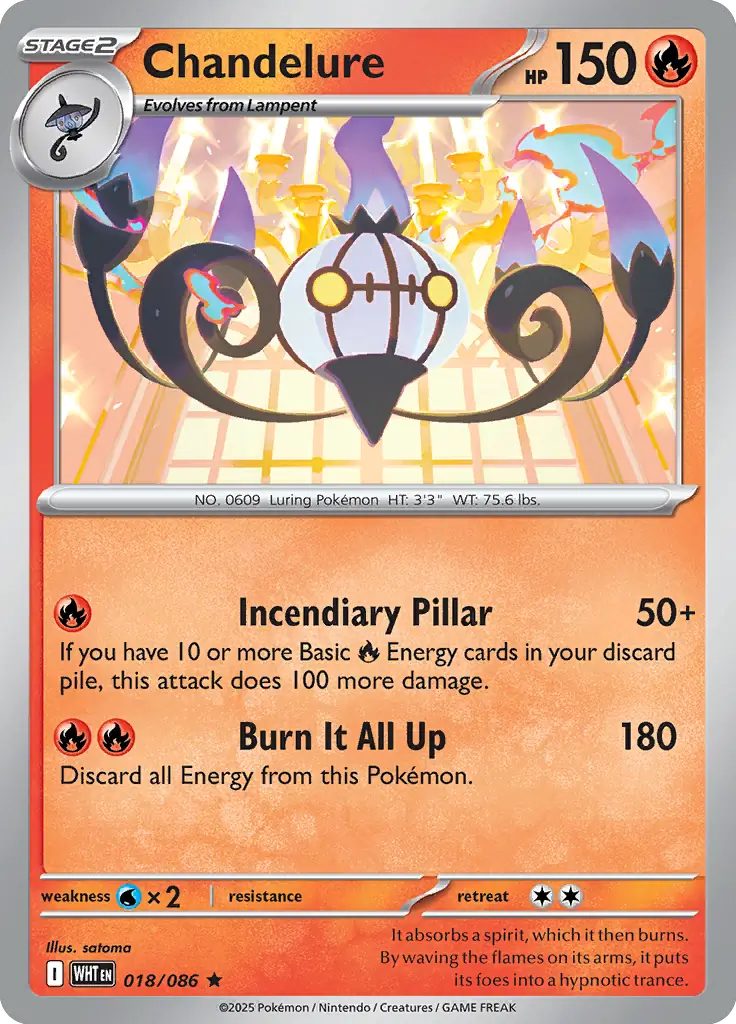 Chandelure Pokemon card from White Flare