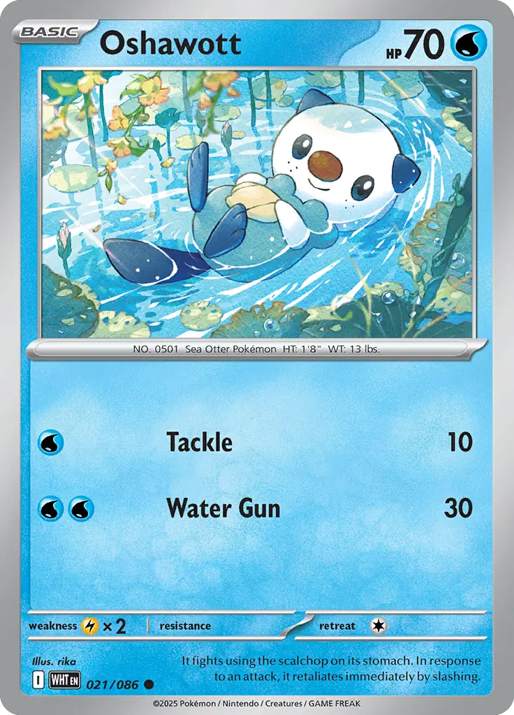 Oshawott Pokemon card from White Flare
