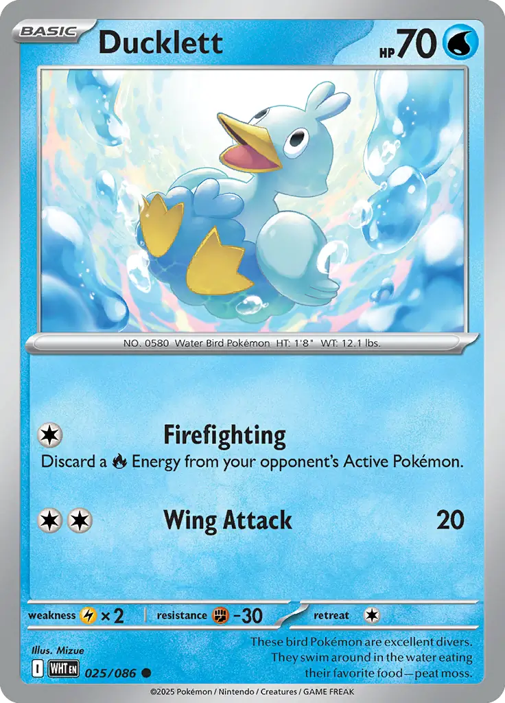 Ducklett Pokemon card from White Flare