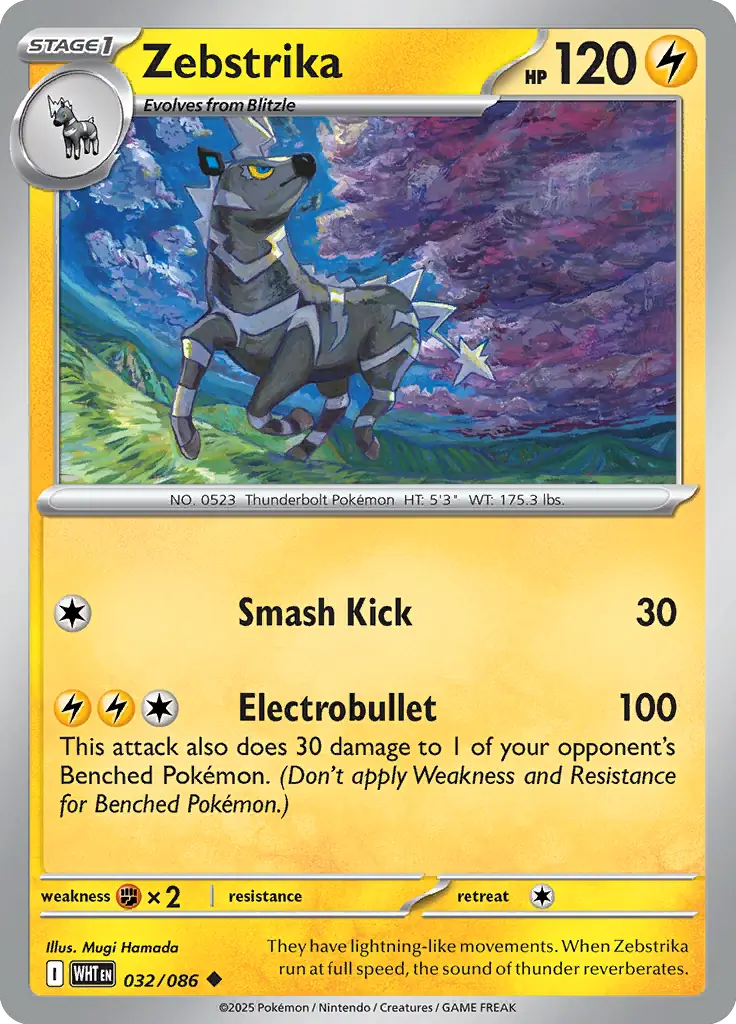 Zebstrika Pokemon card from White Flare