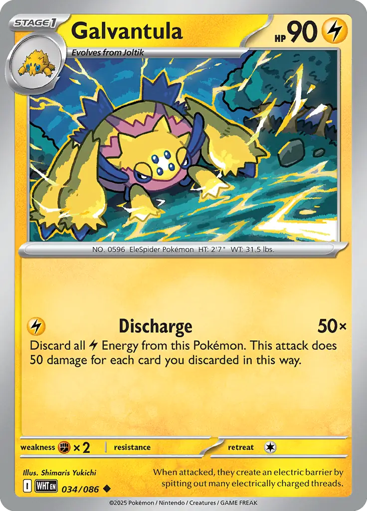 Galvantula Pokemon card from White Flare