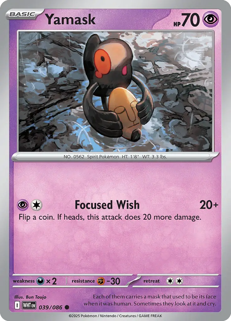 Yamask Pokemon card from White Flare
