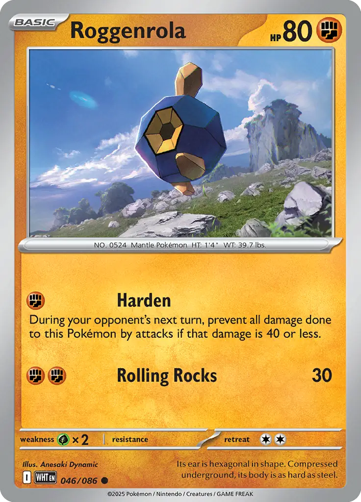 Roggenrola Pokemon card from White Flare
