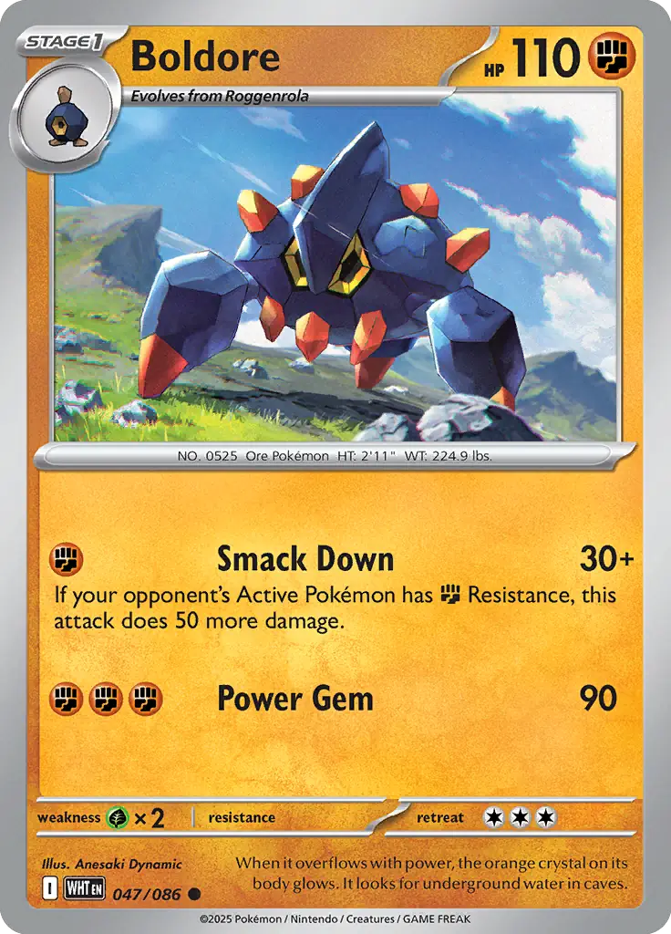 Boldore Pokemon card from White Flare