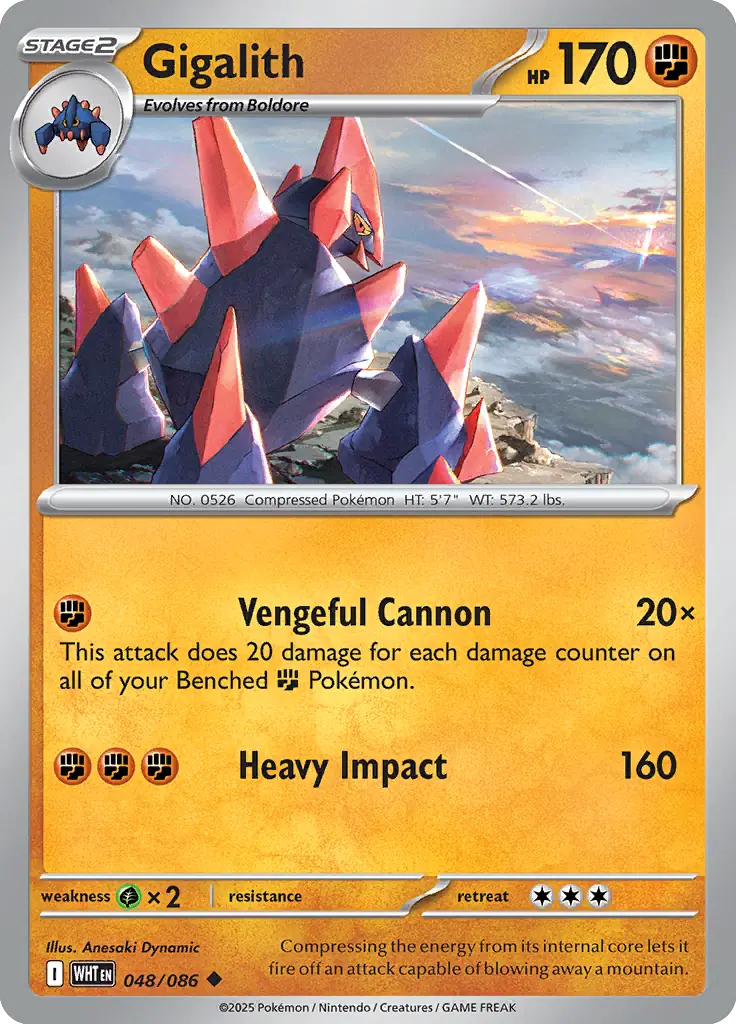 Gigalith Pokemon card from White Flare