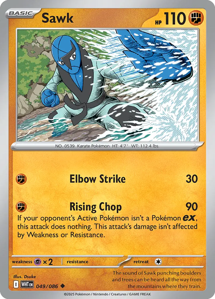 Sawk Pokemon card from White Flare
