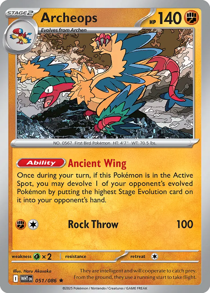 Archeops Pokemon card from White Flare