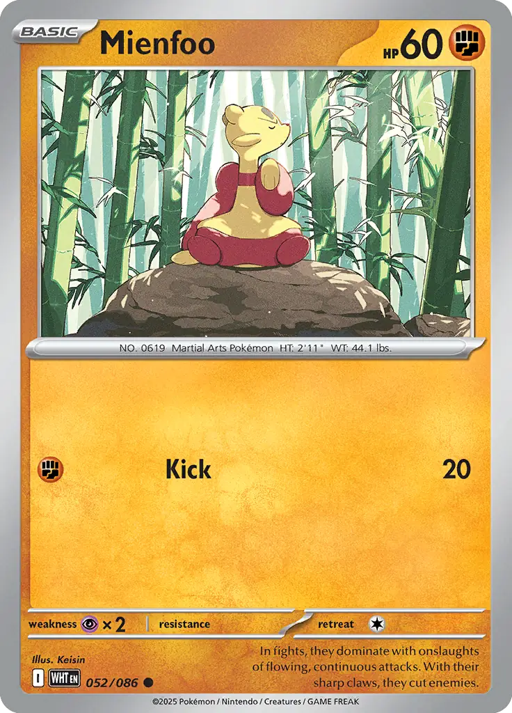 Mienfoo Pokemon card from White Flare