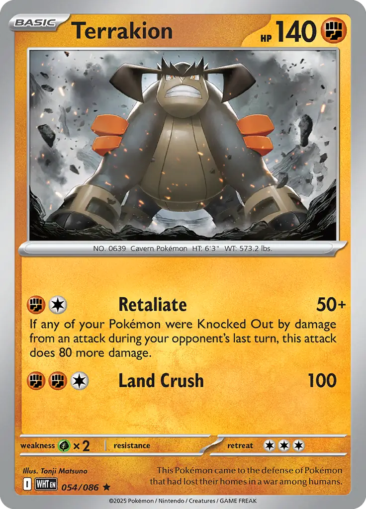 Terrakion Pokemon card from White Flare