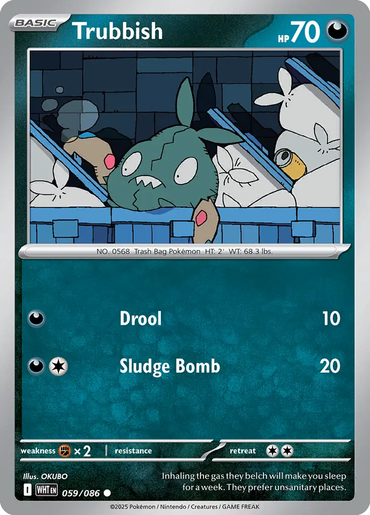 Trubbish Pokemon card from White Flare
