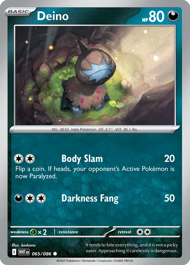 Deino Pokemon card from White Flare
