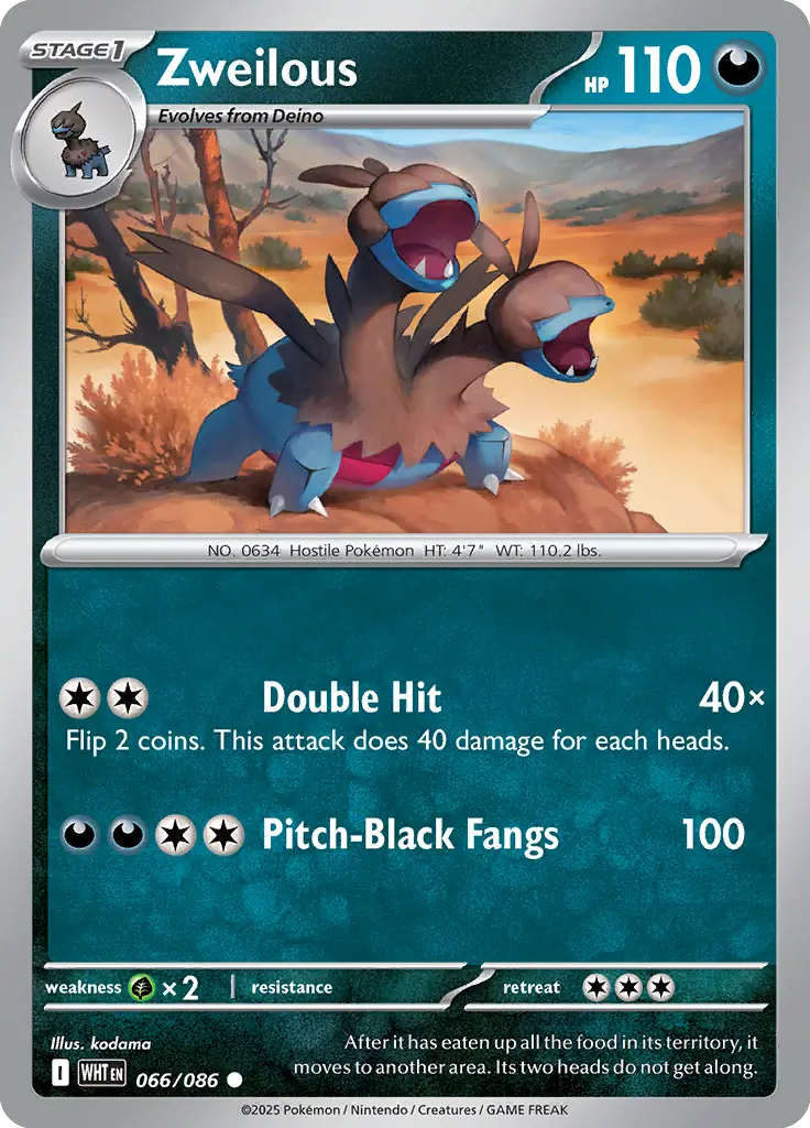 Zweilous Pokemon card from White Flare