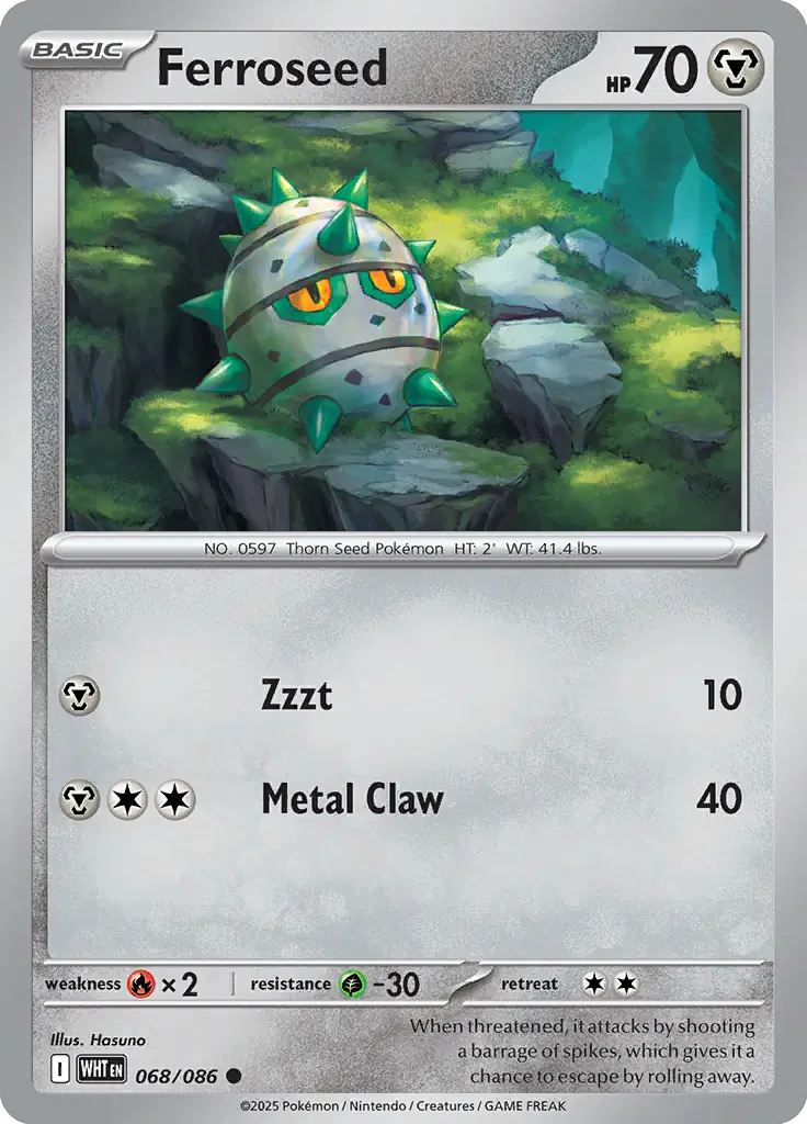 Ferroseed Pokemon card from White Flare