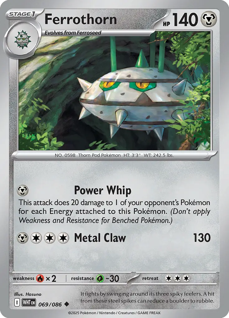 Ferrothorn Pokemon card from White Flare