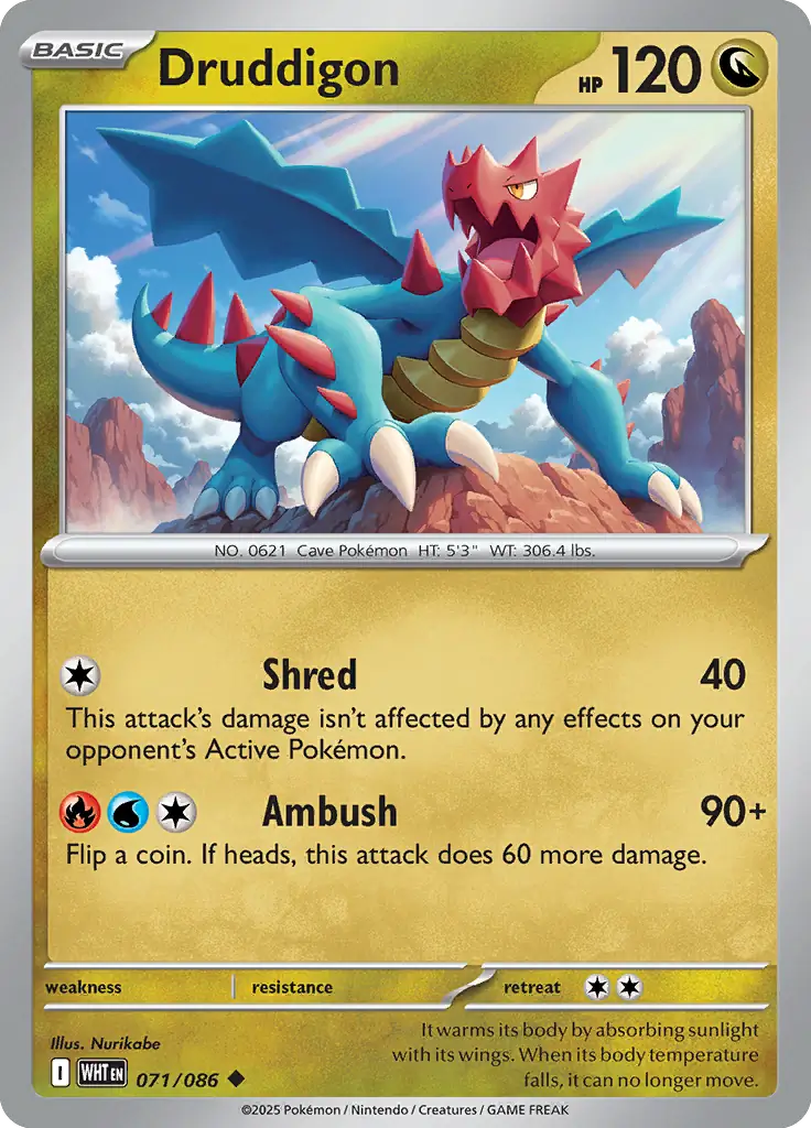 Druddigon Pokemon card from White Flare