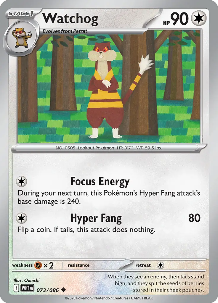 Watchog Pokemon card from White Flare